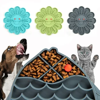 Купа за дресура на кучета с бавно хранене, Силикон подложка за хранене на котки, подложка за дозиране