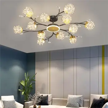 Модерен Led тавана лампа за спални, окачена лампа за всекидневна, таван, висящи осветителни тела с декоративни стъклена топка в хотела