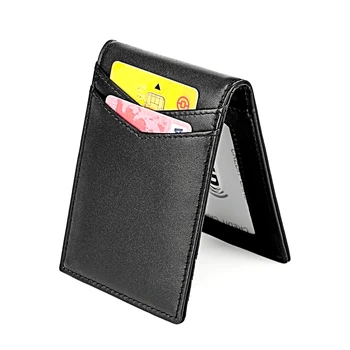Мъжки портфейл за визитки Бизнес-класа от изкуствена кожа RFID чантата си Тънък Преносим държач за карти в Чантата си за ключовете Мъжки Коледни Коледни подаръци