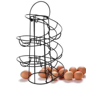 Навити рафтове за съхранение на яйца Egg Skelter Deluxe Спираловидно Dispenser Рафтове за съхранение на кошници Многофункционална стойка