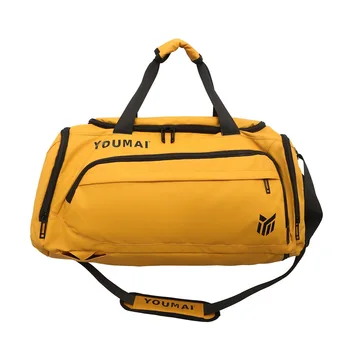 Нов Мъжки пътен раница с голям капацитет, жълта модерна чанта за фитнес, многофункционална спортна чанта за фитнес зала, отделение за обувки