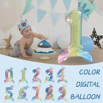 Нов Цветен 32-Инчов Цифров Балон За Украса на Парти по Случай рождения Ден на Сцената на Фестивала Цветна Церемония Бал Оформлението на Стаята Балон Digital We S7I7
