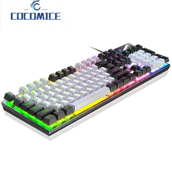 нова детска клавиатура K500 със 104 клавиша, жичен цветна подсветка, механична клавиатура за настолен компютър за вашия десктоп на лаптопа