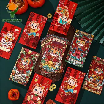 Новата R Триизмерен Cartoony Червен Плик-Чанта Red Envelope Year Of The Dragon Style Spring Festival Decoration Доставки 2024