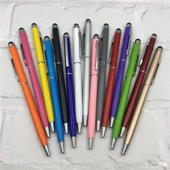 Нови химикалки с метален капацитивен сензорен екран с индивидуално лого, богат на функции за цветен подарък писалка за писане ръчно изработени, канцеларски материали