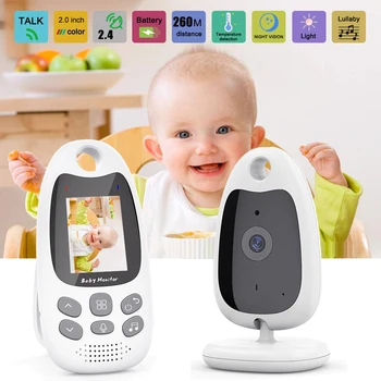 Новият 2,0-инчов безжичен бебефони и радионяни за нощно виждане Камера за сигурност Babyphone Домофонна система за Мониторинг на температурата на Детегледачка гледане на деца