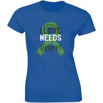 Някой, когото обичам, се Нуждаят от Дарителя С Красива женска тениска Премиум-клас със зелена панделка За подарък