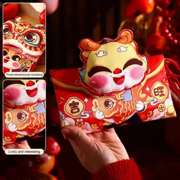 Паричен плик 2024 Година на Дракона Кърпа, за да плик Подарък пари Хунбао Украса на парти на Лунна година Плат за опаковане на китайската Нова година