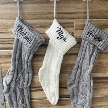 Персонални Коледни Чорапи, Вязаный Коледни Чорапи с Потребителски Име, Подарък за Коледа Отглеждане с Домашна Бродерия на Коледа 2023