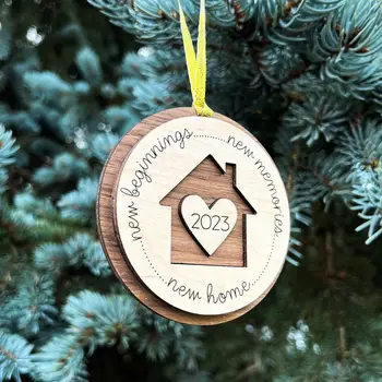 Подаръци за топъл дом Окачен медальон стара дървена къща Окачване с букви Декорация на дома, Подарък за нов дом Прозореца на верандата 2023