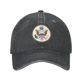 Пънк Унисекс Памук Great Seal Of The United States бейзболна шапка С Флага на САЩ За Възрастни, Регулируем Шапка За Татко, Мъжки Дамски Защита От Слънцето