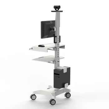 Регулируем по височина медицинска количка за Притежателя на процесора Компютърна количка за работното място, на дентална клиника в болница на колела