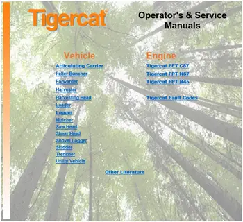 Ръководство за експлоатация и сервизно обслужване на Tigercat PDF