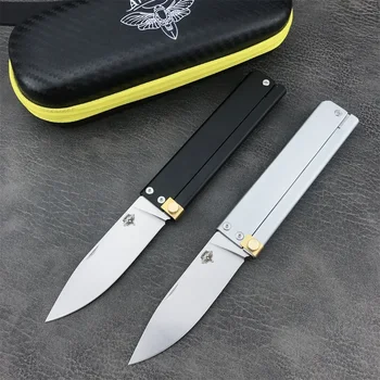 Сгъваем джобен нож ATROPOS Trapper Флип с нож D2 и дръжка от алуминиева сплав, туристически тактически ножове за оцеляване, походный EDC инструмент в подарък