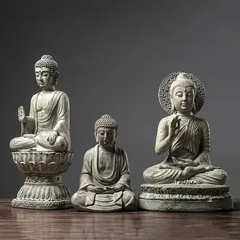 Статуя На Буда Дзен-Декоративна Скулптура Миниатюрна Статуя На Буда Декорация На Дома Фън Шуй Украшение Медитиращият Буда Скулптура