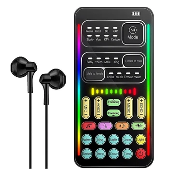 Устройство за промяна на гласа, ръчен микрофон, с устройство за промяна на гласа със звукови многофункционални ефекти за телефона / Xbox / Switch (I900)
