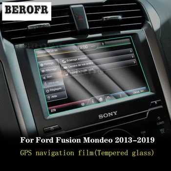 Фолио за автомобилни GPS навигация, LCD екран, защитен слой от закалено стъкло, фолио против надраскване, Аксесоари за Ford Fusion Mondeo 2013-2019