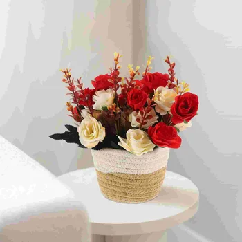 Цвете бонсай, реалистично растение в саксия, Бонсай, Селски кошница цветя, изкуствени цветя, централното място на масата.