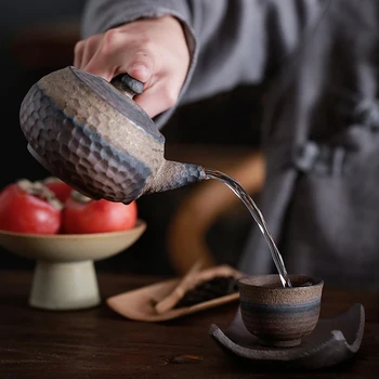Японската груба керамика, топло за чайника ръчно изработени Керамични ретро-нагревател за кафе, Поставка за свещи, една Чаена готварска печка, чайник Кунг-фу