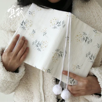 【Бяло цвете Nas】 Оригинални калъфи за тетрадки с формат А5 А6 ръчно изработени, калъф-за награда, корици за дневник от плат, ръчно изработени в наличност